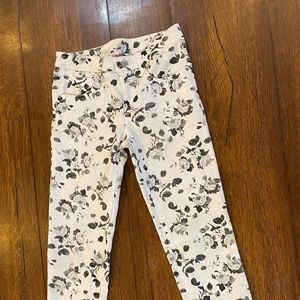 Pinc black and white floral skinny jeans